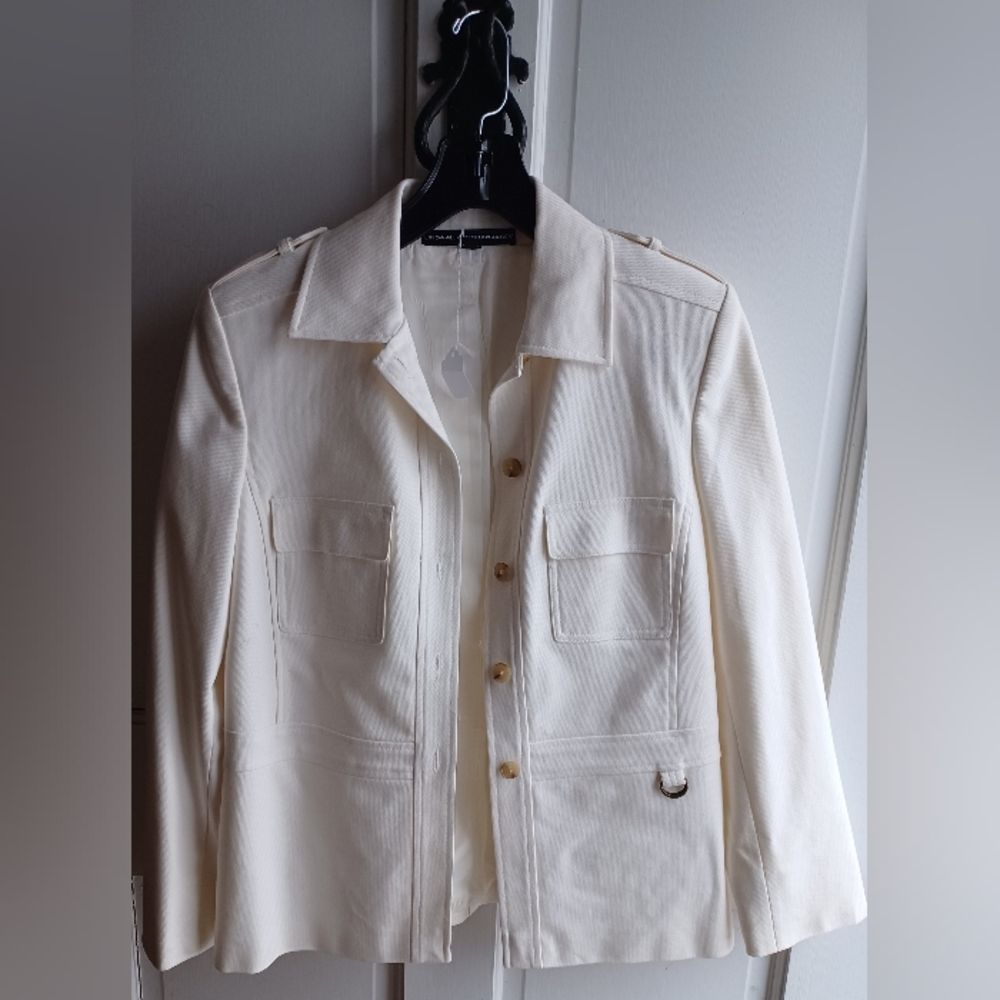 Linda Allard/Ellen Tracy Button-Up Cream Jacket